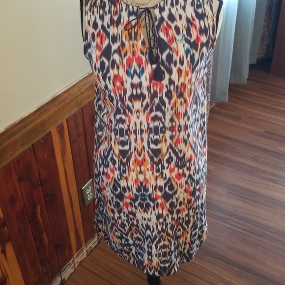 Cute multicolor sleeveless shirt dress - Picture 1 of 5